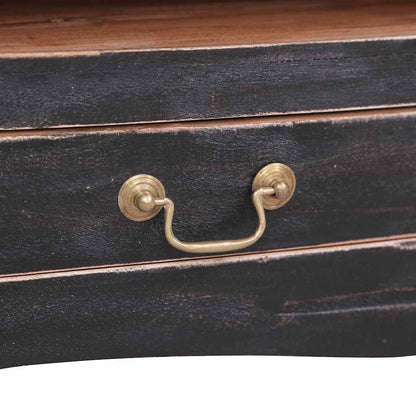283901 vidaXL TV Cabinet 120x30x40 cm Black Solid Mahogany Wood