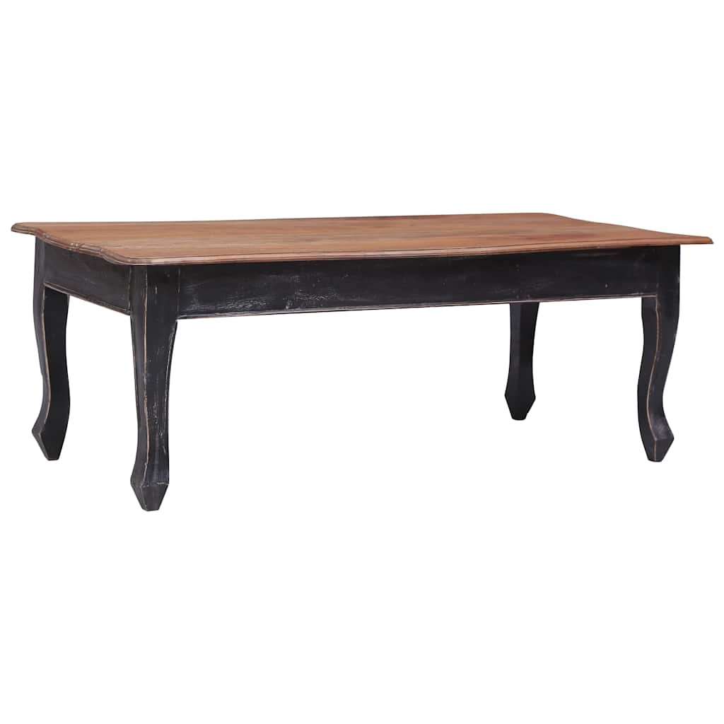 283904 vidaXL Coffee Table Black 120x60x45 cm Solid Mahogany Wood