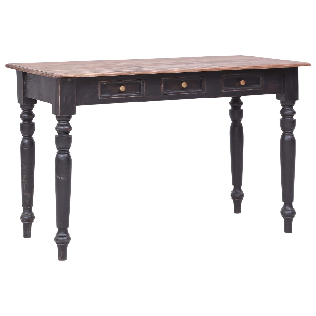 vidaXL Desk | Old brown | Solid mahogany wood | Medium | Desk | Rectangular