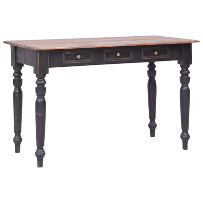283907 vidaXL Desk with 3 Drawers 117x57x75 cm Solid Mahogany Wood
