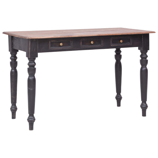 283907 vidaXL Desk with 3 Drawers 117x57x75 cm Solid Mahogany Wood
