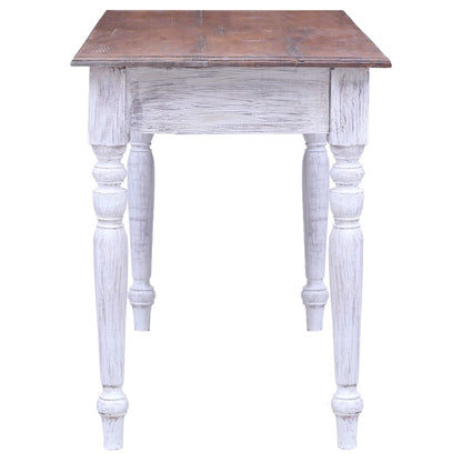vidaXL Desk with Drawers White 117x57x75 cm Solid Mahogany Wood