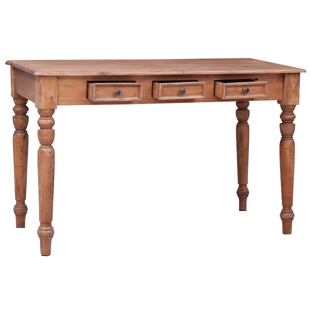 vidaXL Desk with Drawers 117x57x75 cm Solid Mahogany Wood