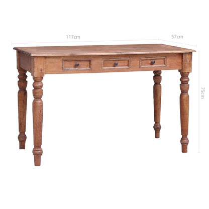 283909 vidaXL Desk with Drawers 117x57x75 cm Solid Mahogany Wood