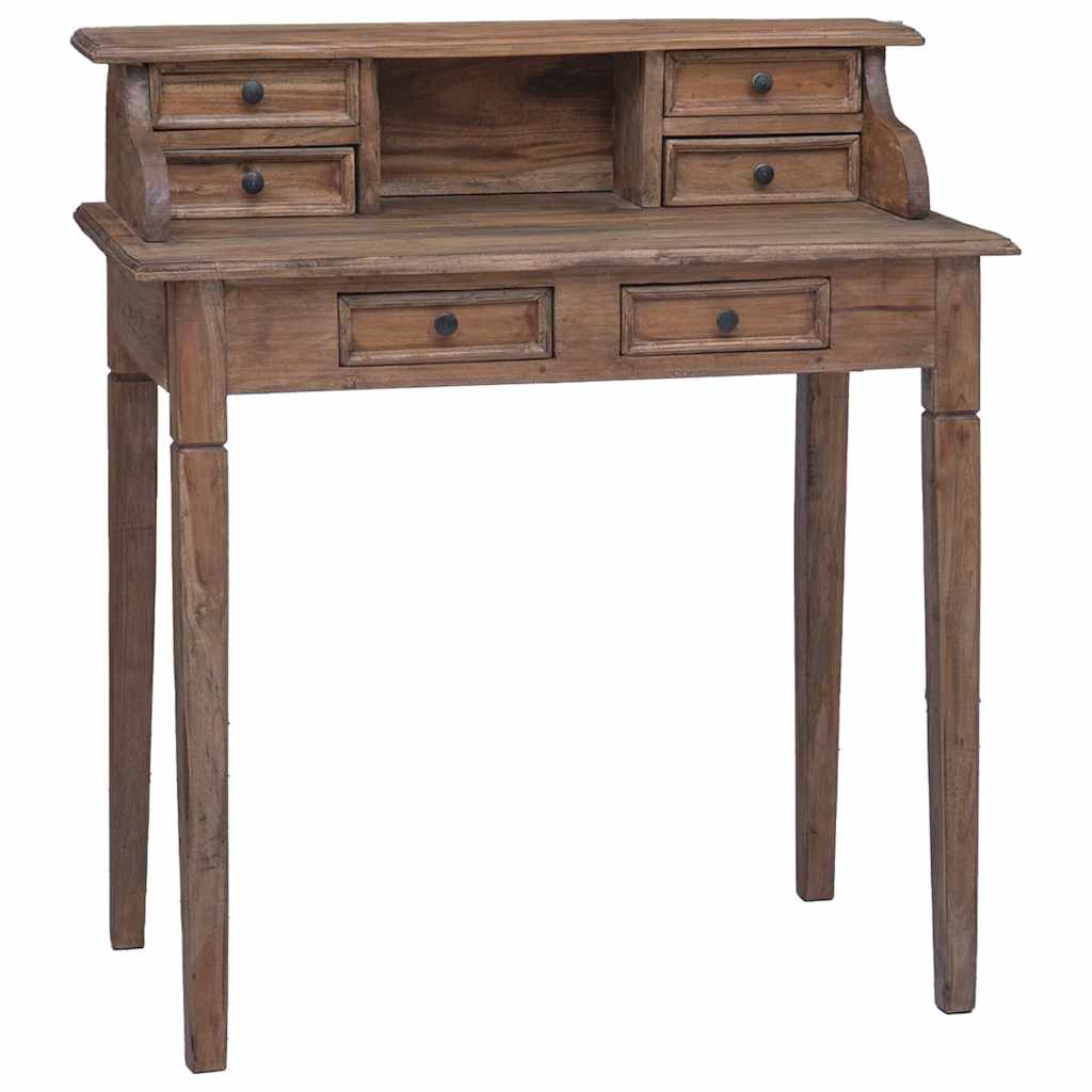 vidaXL Writing Desk | Warm Brown | Solid Mahogany Wood | Medium | Writing Desk