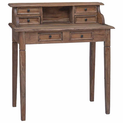 vidaXL Writing Desk | Warm Brown | Solid Mahogany Wood | Medium | Writing Desk