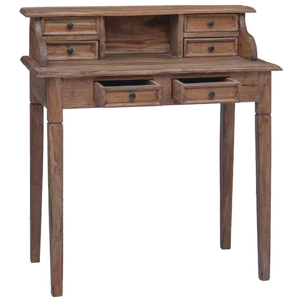 vidaXL Writing Desk | Warm Brown | Solid Mahogany Wood | Medium | Writing Desk