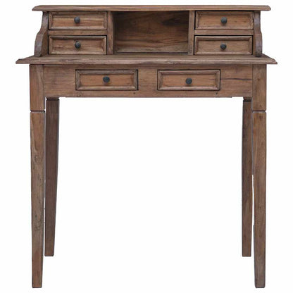 vidaXL Writing Desk | Warm Brown | Solid Mahogany Wood | Medium | Writing Desk
