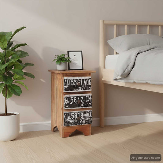 283921 vidaXL Bedside Cabinet 30x30x51 cm Solid Mahogany Wood