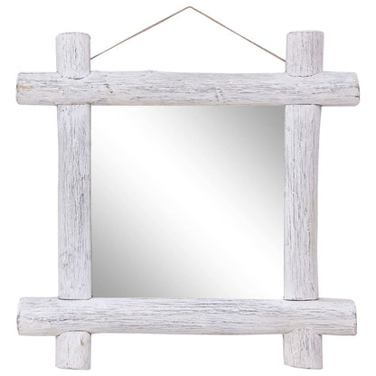 vidaXL Mirror | White | Reclaimed wood, Glass | 70x70 cm | Decorative Inlays