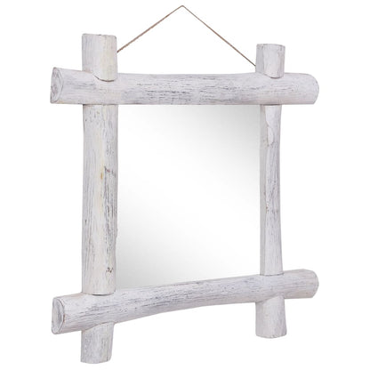 vidaXL Mirror | White | Reclaimed wood, Glass | 70x70 cm | Decorative Inlays