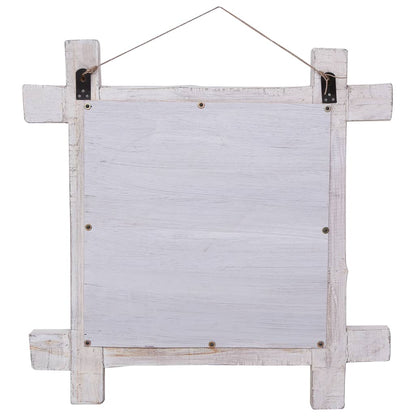 vidaXL Mirror | White | Reclaimed wood, Glass | 70x70 cm | Decorative Inlays