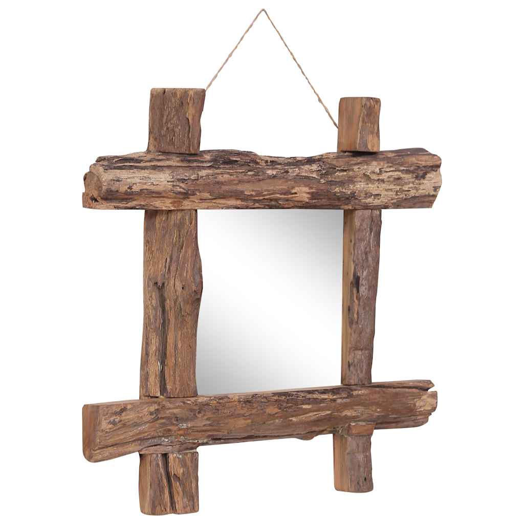 283933 vidaXL Log Mirror Natural 50x50 cm Recycled Teak Wood