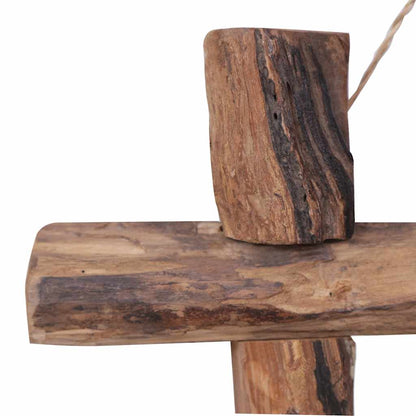 vidaXL Log Mirror Natural 50x50 cm Recycled Teak Wood