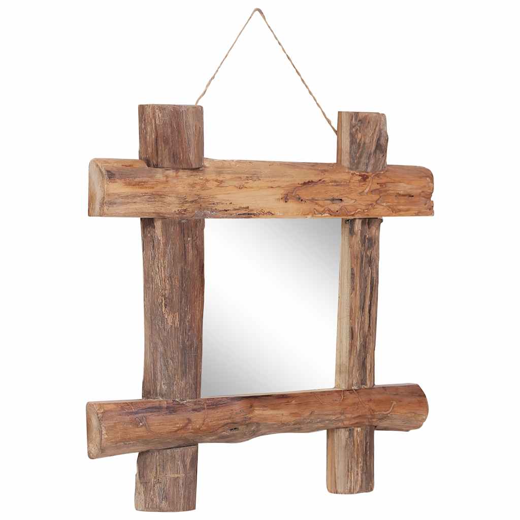 283933 vidaXL Log Mirror Natural 50x50 cm Recycled Teak Wood