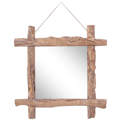 283934 vidaXL Log Mirror Natural 70x70 cm Recycled Teak Wood