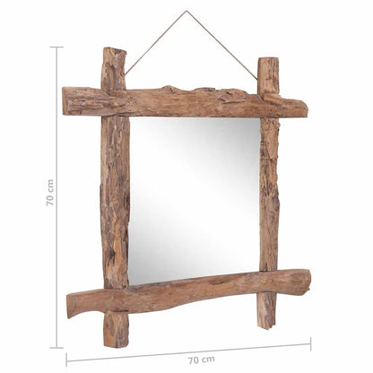 283934 vidaXL Log Mirror Natural 70x70 cm Recycled Teak Wood