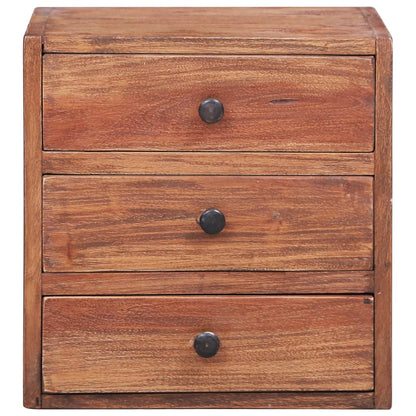 vidaXL Bedside Cabinet with 3 Drawers 35x25x35 cm Solid Mahogany Wood