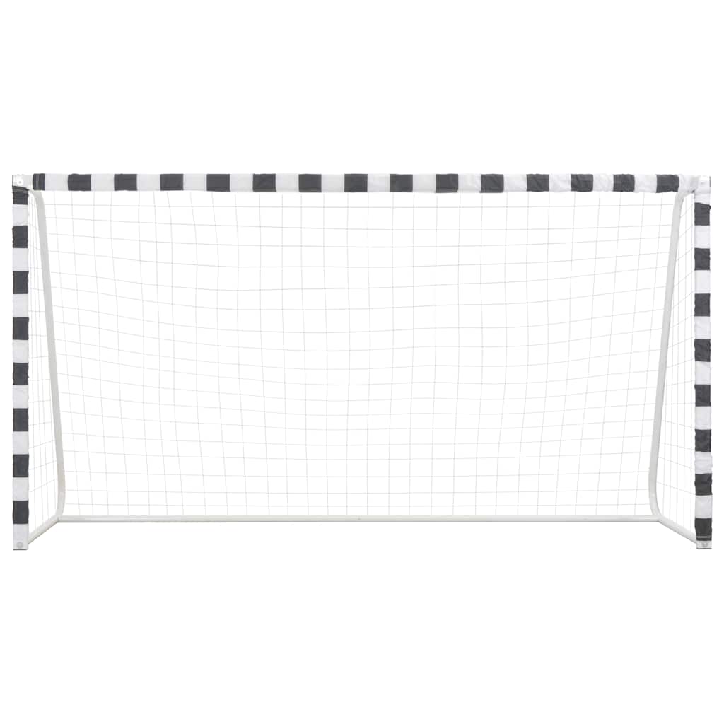 vidaXL Soccer Goal 300x160x90 cm Metal Black and White
