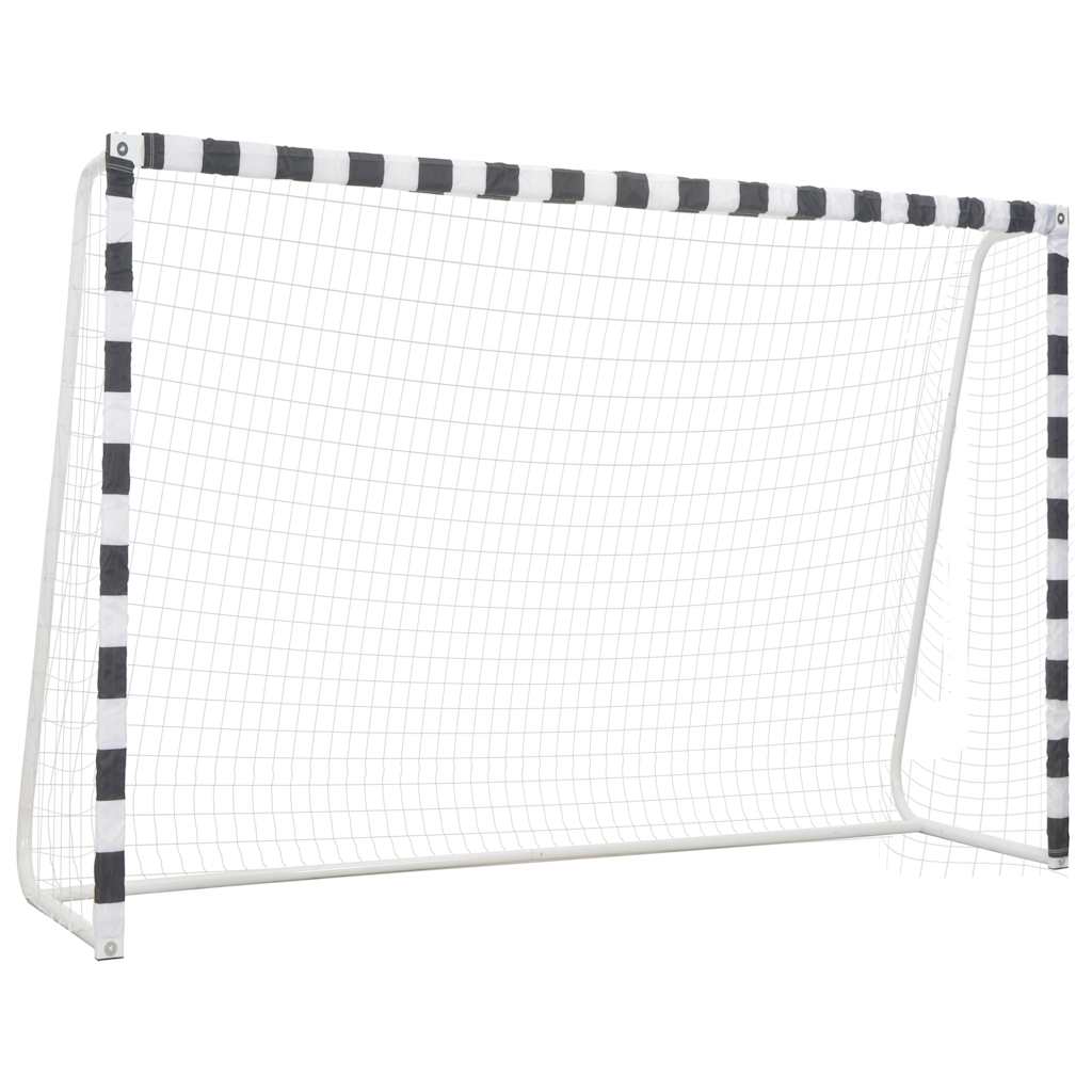 vidaXL Soccer Goal 300x200x90 cm Metal Black and White