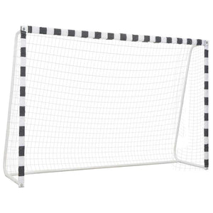 vidaXL Soccer Goal 300x200x90 cm Metal Black and White