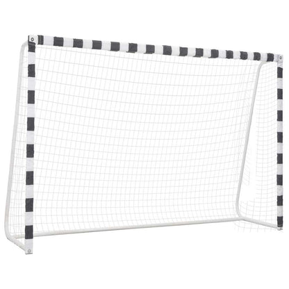 91954 vidaXL Soccer Goal 300x200x90 cm Metal Black and White