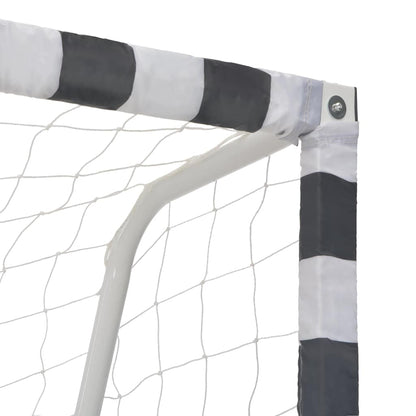 91954 vidaXL Soccer Goal 300x200x90 cm Metal Black and White