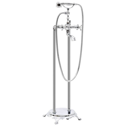 vidaXL Freestanding Bathtub Faucet Stainless Steel 99.5 cm Silver