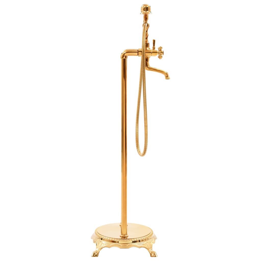 vidaXL Freestanding Bathtub Faucet Stainless Steel 99.5 cm Gold