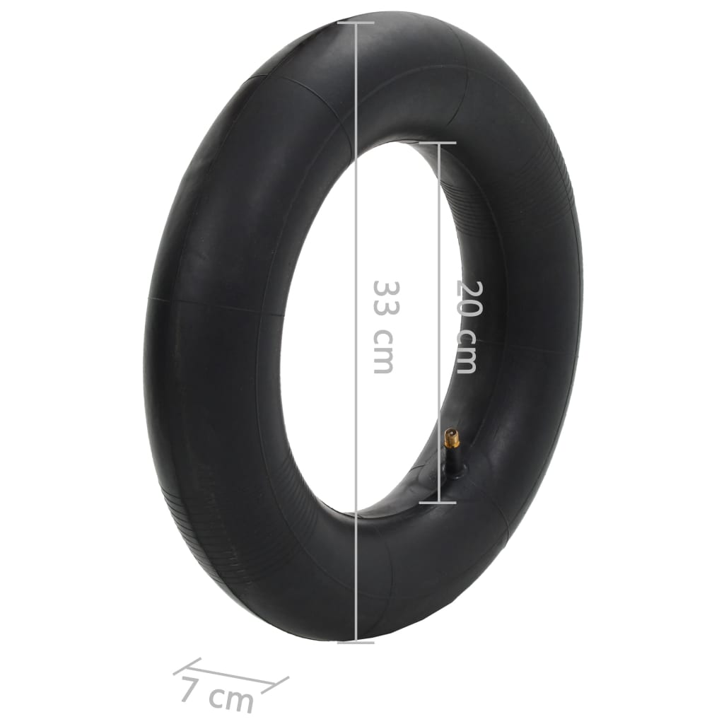vidaXL Inner Tube | Black | Rubber | Fits sizes 3.50-8/16x4/4.00-8/400x100