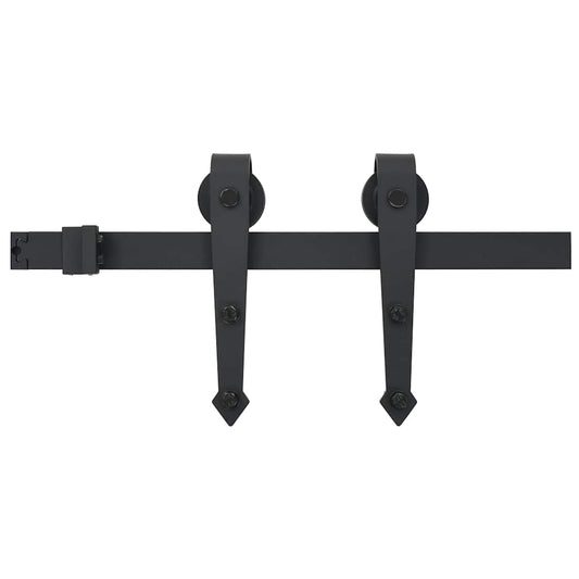 145259 vidaXL Sliding Door "SKIEN" Hardware Kit 200 cm Steel Black
