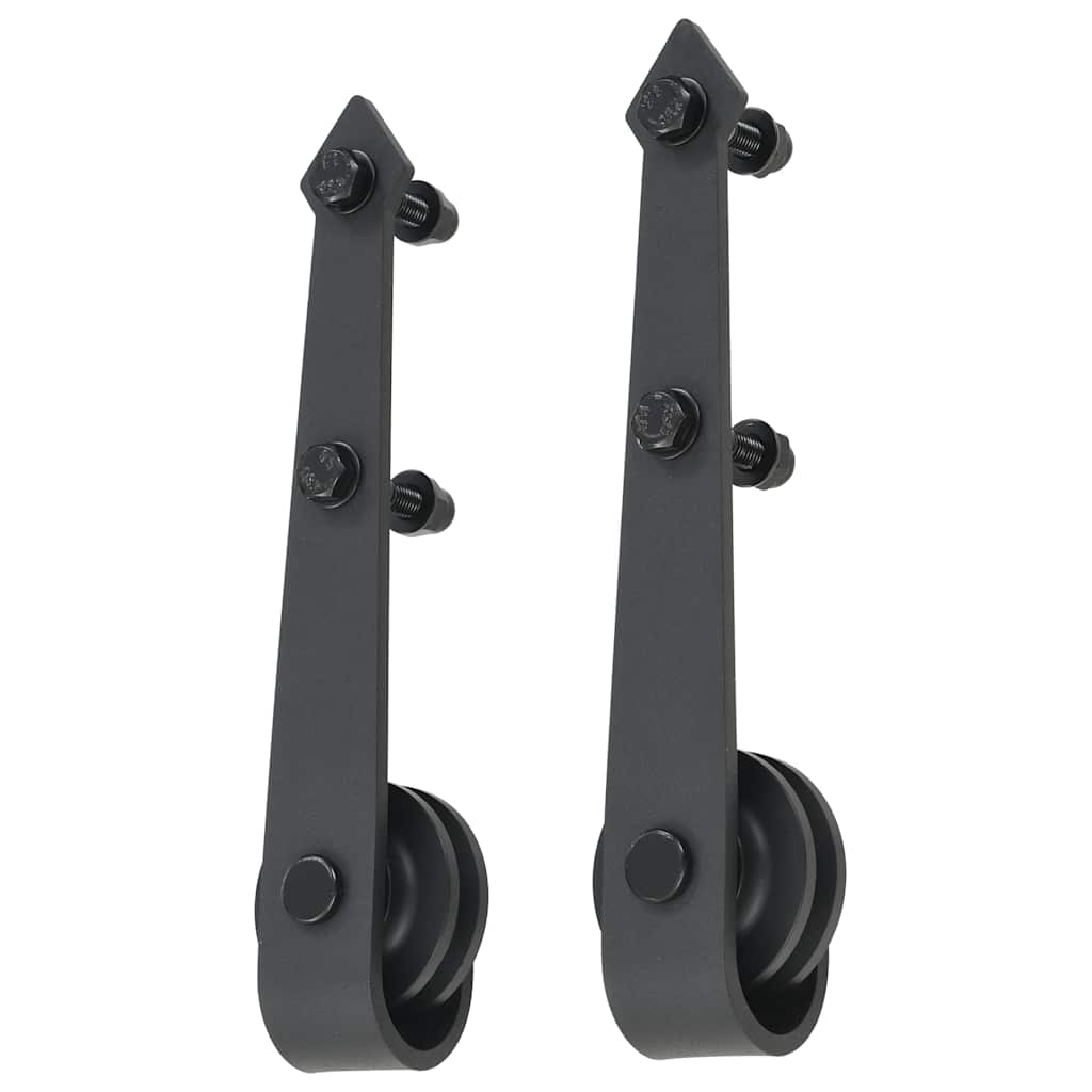 vidaXL Sliding Door SKIEN Hardware Kit 200 cm Steel Black