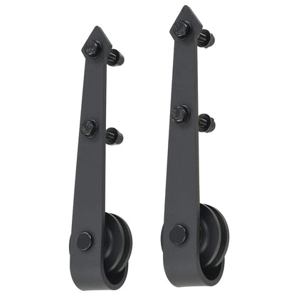 vidaXL Sliding Door SKIEN Hardware Kit 200 cm Steel Black