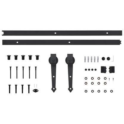 vidaXL Sliding Door SKIEN Hardware Kit 200 cm Steel Black