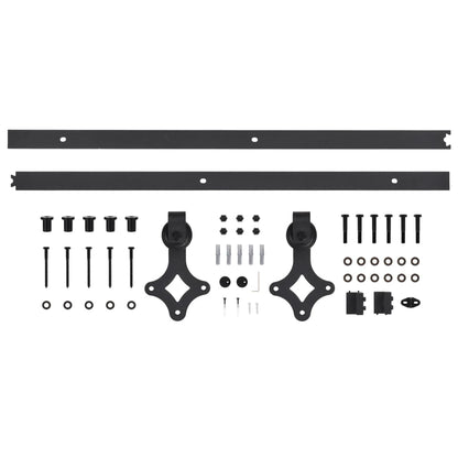 vidaXL Sliding Door SKIEN Hardware Kit 183 cm Steel Black