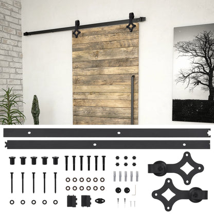 vidaXL Sliding Door SKIEN Hardware Kit 183 cm Steel Black