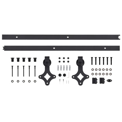 vidaXL Sliding Door SKIEN Hardware Kit 200 cm Steel Black