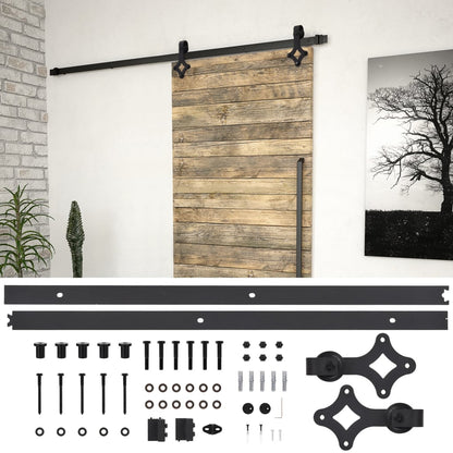 vidaXL Sliding Door SKIEN Hardware Kit 200 cm Steel Black