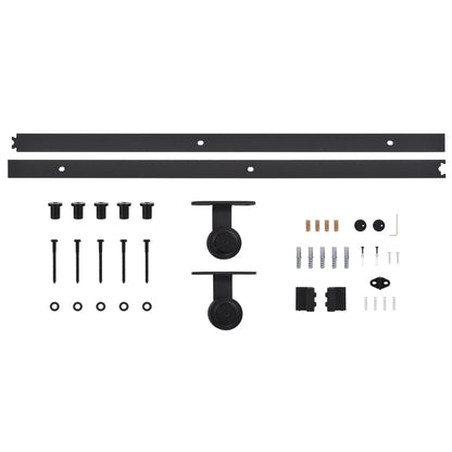 vidaXL Sliding Door SKIEN Hardware Kit 183 cm Steel Black