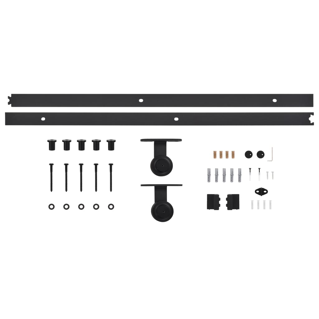 vidaXL Sliding Door SKIEN Hardware Kit 200 cm Steel Black