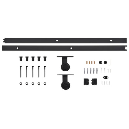 vidaXL Sliding Door SKIEN Hardware Kit 200 cm Steel Black