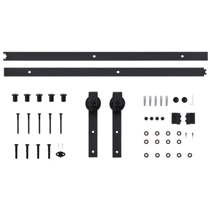 vidaXL Sliding Door SKIEN Hardware Kit 183 cm Steel Black