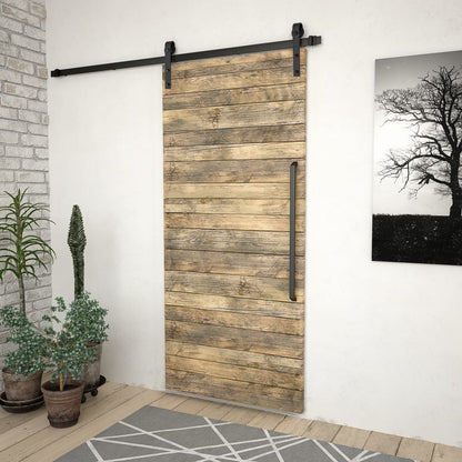 vidaXL Sliding Door SKIEN Hardware Kit 200 cm Steel Black