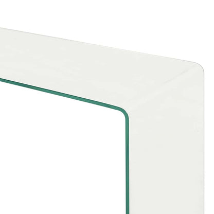 284728 vidaXL 2 Piece Coffee Table Set 90x30x20/110x30x40 cm Tempered Glass