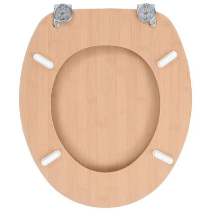 vidaXL WC Toilet Seats 2 pcs with Lids MDF Bamboo Design