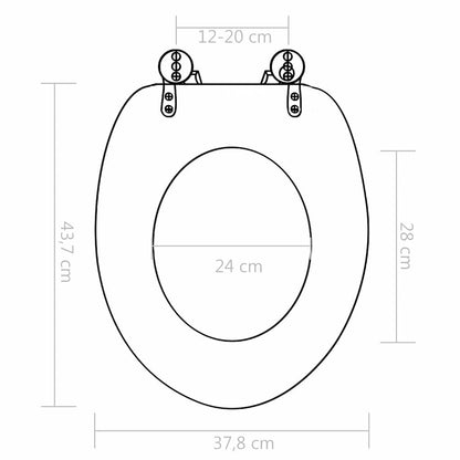 vidaXL WC Toilet Seats 2 pcs with Soft Close Lids MDF Stones Design