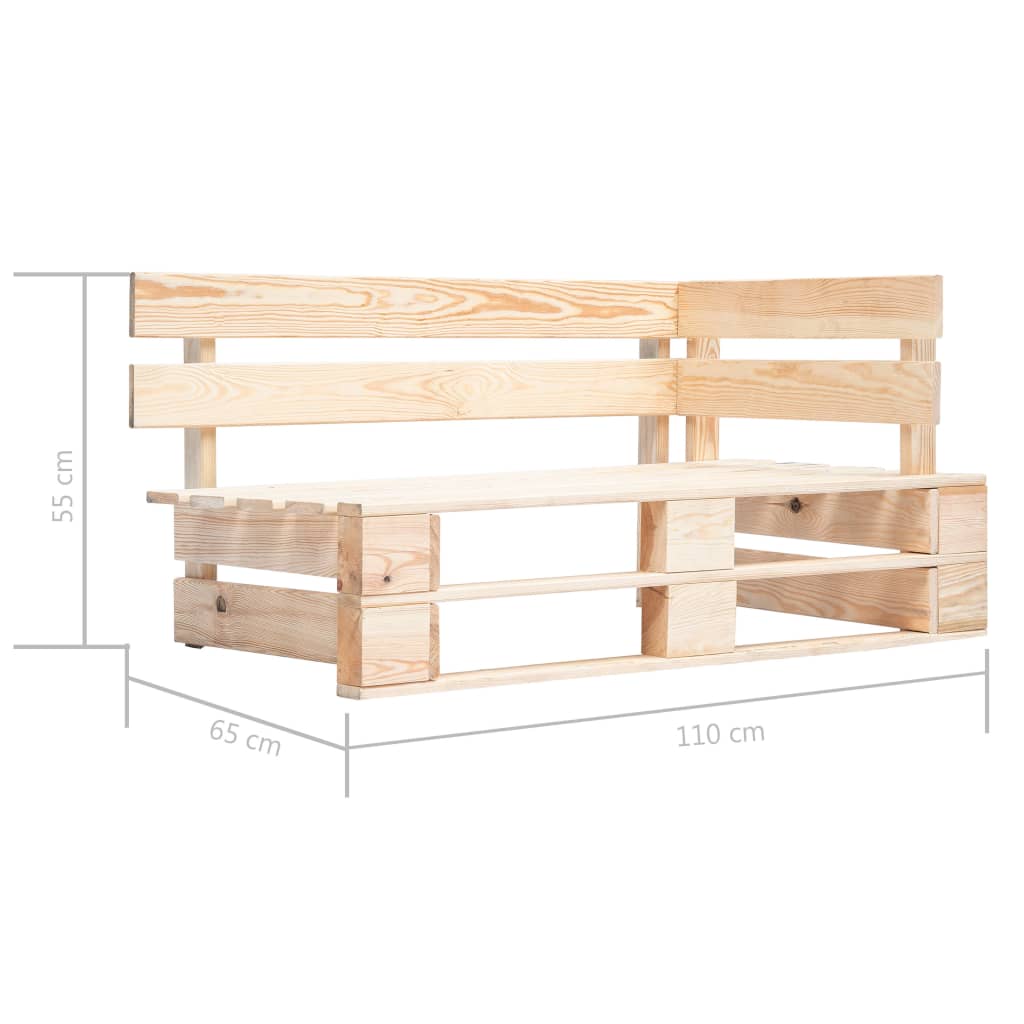 vidaXL Pallet Bench | Natural wood colour | Treated pinewood | Medium