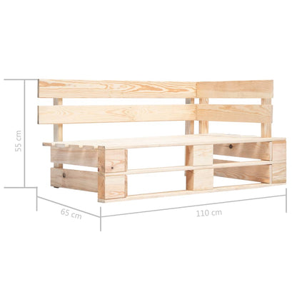 vidaXL Pallet Bench | Natural wood colour | Treated pinewood | Medium