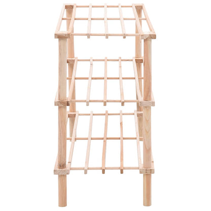 vidaXL 3-Tier Shoe Rack Solid Fir Wood