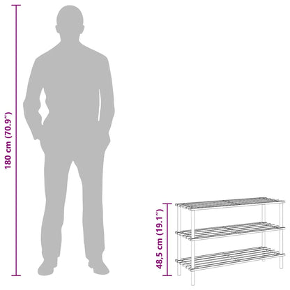 vidaXL 3-Tier Shoe Rack Solid Fir Wood